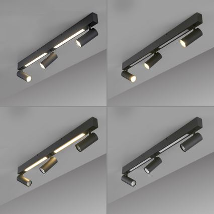 Schöner Wohnen 11794-18 - LED-spottvalgusti DANTE 3xGU10/10W/230V + LED/14,4W must