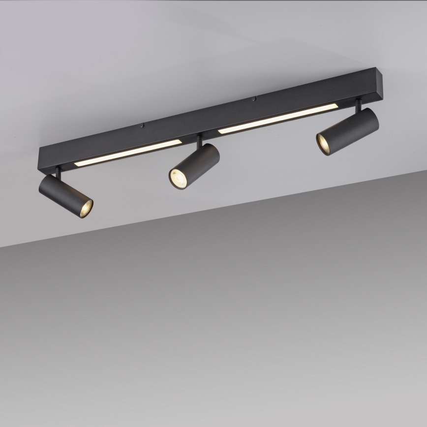 Schöner Wohnen 11794-18 - LED-spottvalgusti DANTE 3xGU10/10W/230V + LED/14,4W must
