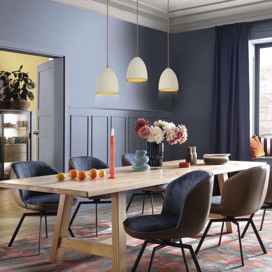 Schöner Wohnen 12541-42 - TRAVENTA rippvalgusti kaabliga, 3×E27/40 W/230 V, betoon