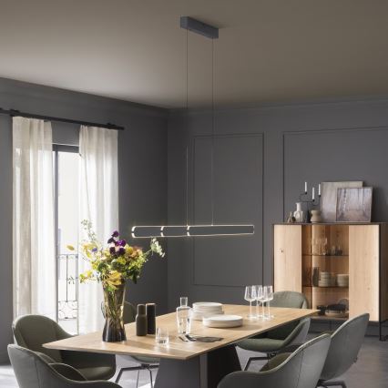 Schöner Wohnen 12577-18 - LED hämardatav rippvalgusti köisriputusega ADRIANA ROUND 2xLED/24W/230V 2700/3000/3500/4000/5000K 160 cm must