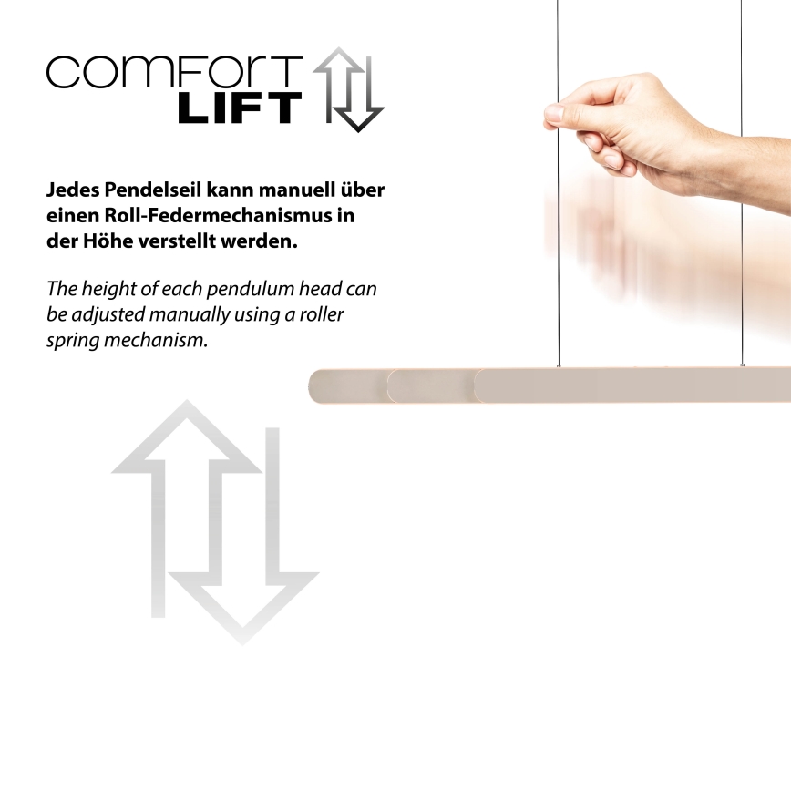 Schöner Wohnen 12577-39 - Hämardatav LED-lühter kaablil ADRIANA ROUND 2xLED/24W/230V 2700/3000/3500/4000/5000K 160 cm hall