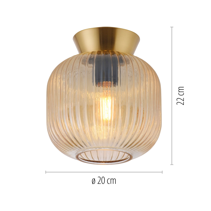 Schöner Wohnen 13574-27 - Laelamp NAMI 1xE27/25W/230V Ø 20 cm kuldne/beež/suitsune