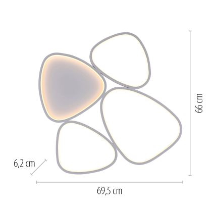 Schöner Wohnen 14038-16 - Hämardatav LED-laelamp PEBBLES LED/35,5W/230V valge