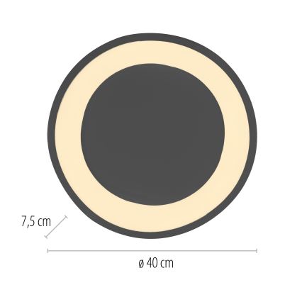 Schöner Wohnen 14233-18 - hämardatav LED-laelamp MONTA LED/21W/230V, läbimõõt 40 cm, must