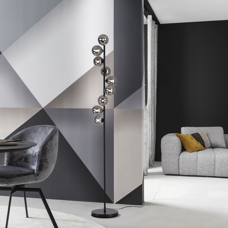 Schöner Wohnen 14506-18 - LED-põrandalamp DUBAI 9xG9/3W/230V must/suitsune