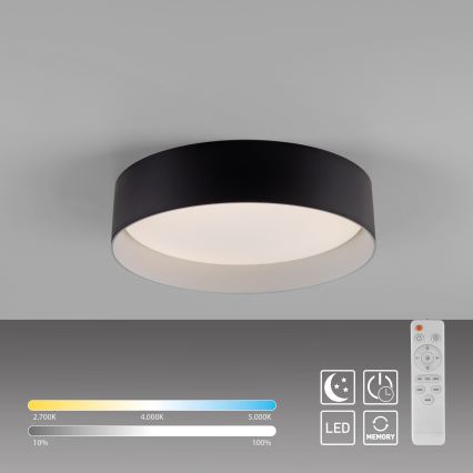 Schöner Wohnen 14593-18 - hämardatav LED-laelamp TAVOLI LED/10W/230V 2700-6500K läbimõõt 28,5 cm must + kaugjuhtimispult