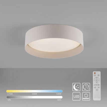 Schöner Wohnen 14593-39 - hämardatav LED-laelamp TAVOLI LED/10W/230V 2700-6500K läbimõõt 28,5 cm hall + kaugjuhtimispult