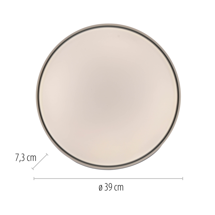 Schöner Wohnen 14594-16 - Hämardatav LED-laelamp TAVOLI, 20 W, 230 V, 2700–6500 K, läbimõõt 39 cm, valge + kaugjuhtimispult