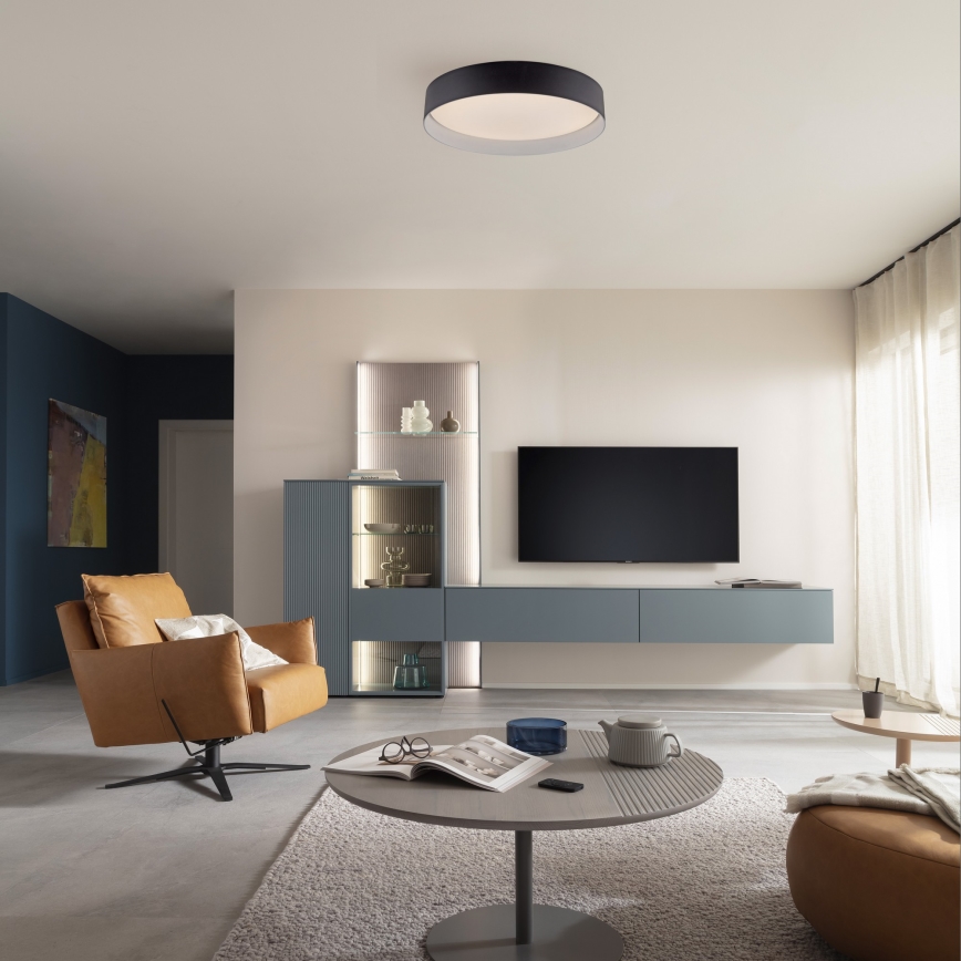 Schöner Wohnen 14594-18 - TAVOLI hämardatav LED-laelamp LED/20W/230V 2700-6500K, Ø 39 cm, musta värvi + kaugjuhtimispult