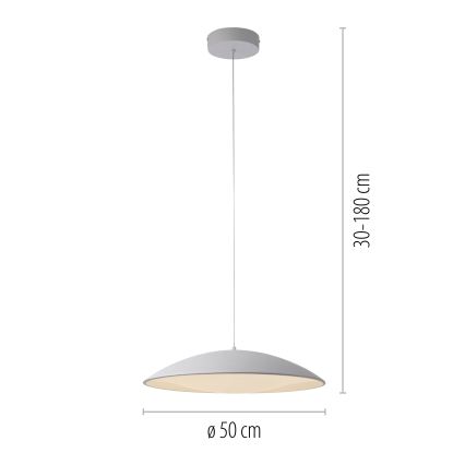 Schöner Wohnen 14607-16 - LED-hämardatav rippvalgusti kaabliga LENTE LED/23W/230V Ø 50 cm valge