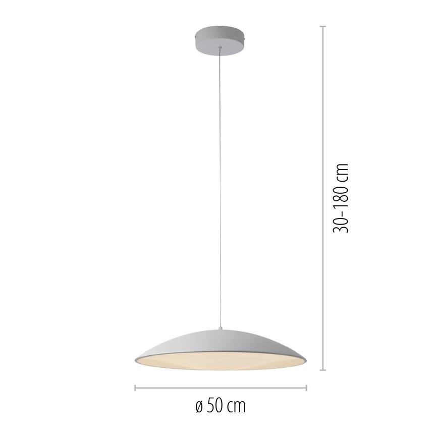 Schöner Wohnen 14607-16 - LED-hämardatav rippvalgusti kaabliga LENTE LED/23W/230V Ø 50 cm valge