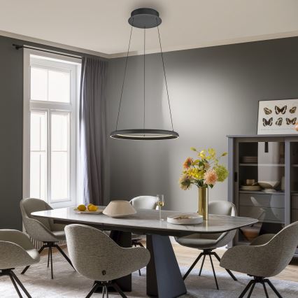 Schöner Wohnen 15570-18 - QUILLO LED-hämardatav rippvalgusti kaablil, LED/36W/230V, läbimõõt 60 cm, must