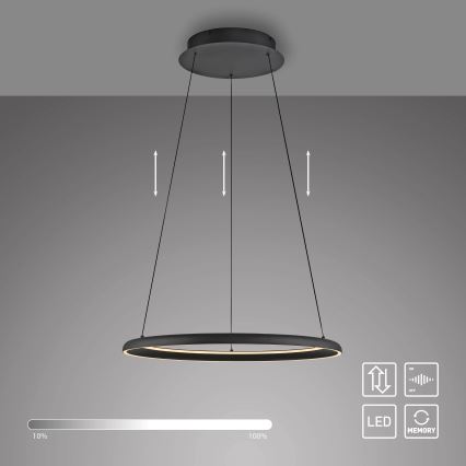 Schöner Wohnen 15570-18 - QUILLO LED-hämardatav rippvalgusti kaablil, LED/36W/230V, läbimõõt 60 cm, must