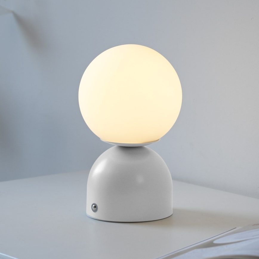 Schöner Wohnen 19218-16 - LED hämardatav puutetundlik laetav laualamp RUDI LED/1,2W/5V 3000-6000K 1200 mAh valge