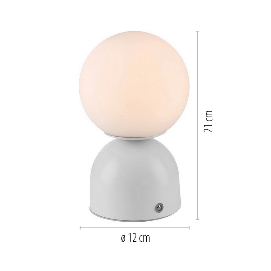 Schöner Wohnen 19218-16 - LED hämardatav puutetundlik laetav laualamp RUDI LED/1,2W/5V 3000-6000K 1200 mAh valge