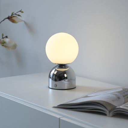 Schöner Wohnen 19218-17 - LED hämardatav puutetundlik laetav laualamp RUDI LED/1,2W/5V 3000-6000K 1200 mAh läikiv kroom