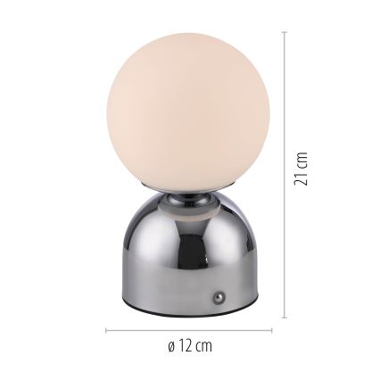 Schöner Wohnen 19218-17 - LED hämardatav puutetundlik laetav laualamp RUDI LED/1,2W/5V 3000-6000K 1200 mAh läikiv kroom