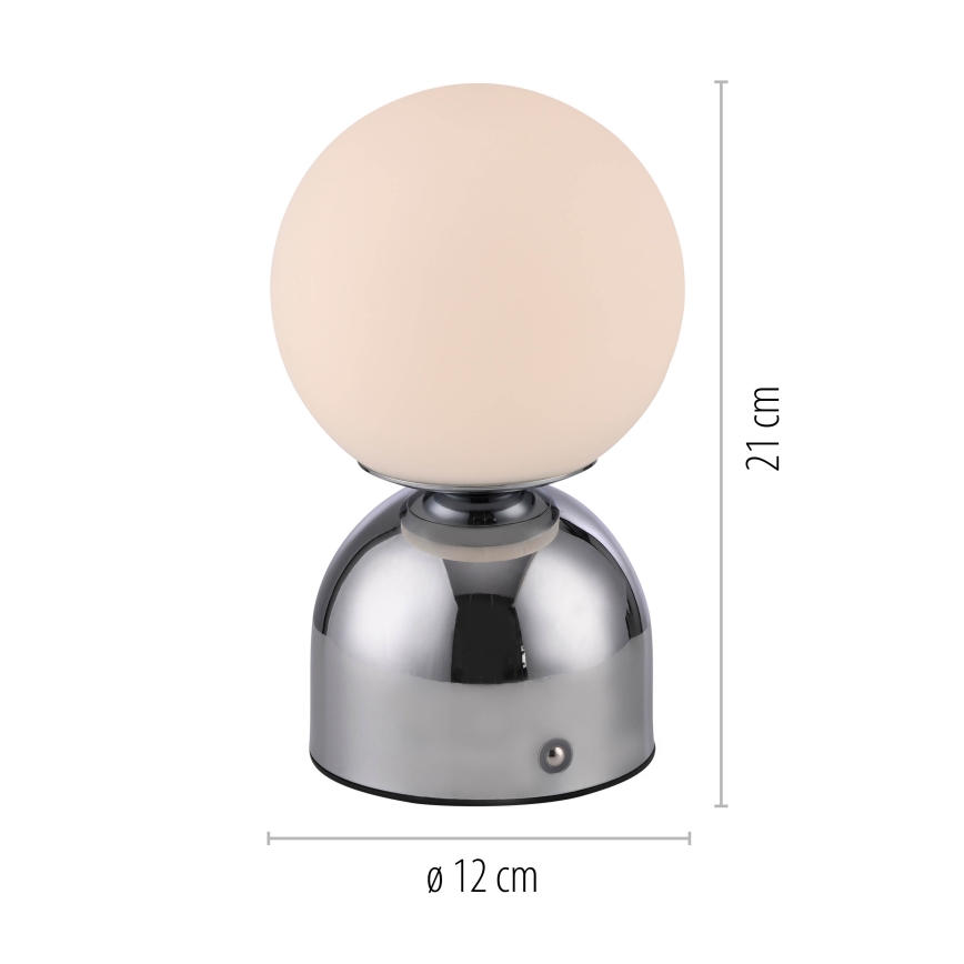 Schöner Wohnen 19218-17 - LED hämardatav puutetundlik laetav laualamp RUDI LED/1,2W/5V 3000-6000K 1200 mAh läikiv kroom