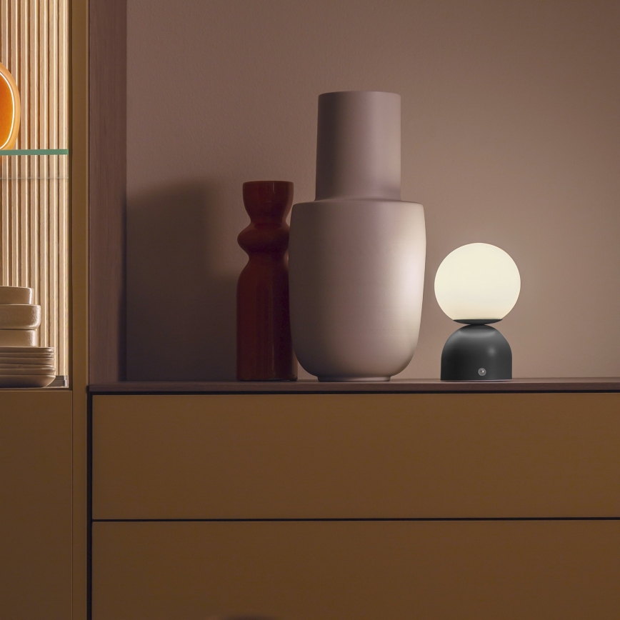 Schöner Wohnen 19218-18 - RUDI puutetundlik hämardatav laetav LED-laualamp LED/1,2W/5V 3000-6000K 1200 mAh must