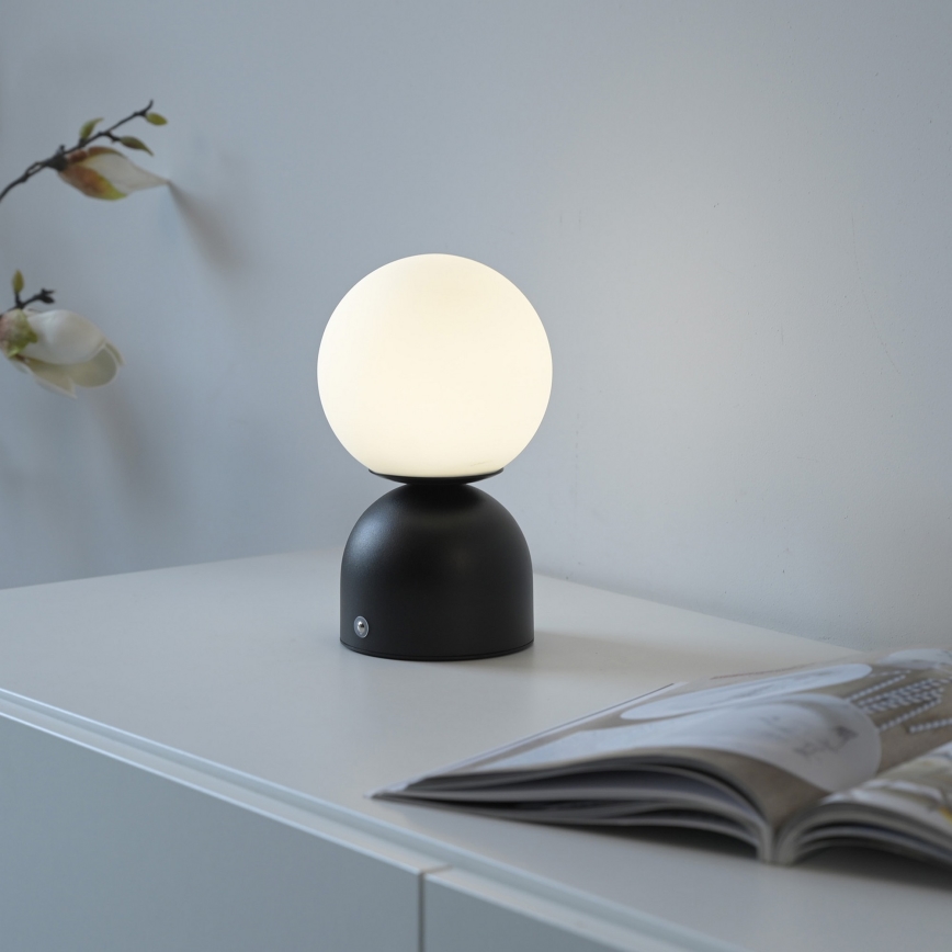 Schöner Wohnen 19218-18 - RUDI puutetundlik hämardatav laetav LED-laualamp LED/1,2W/5V 3000-6000K 1200 mAh must