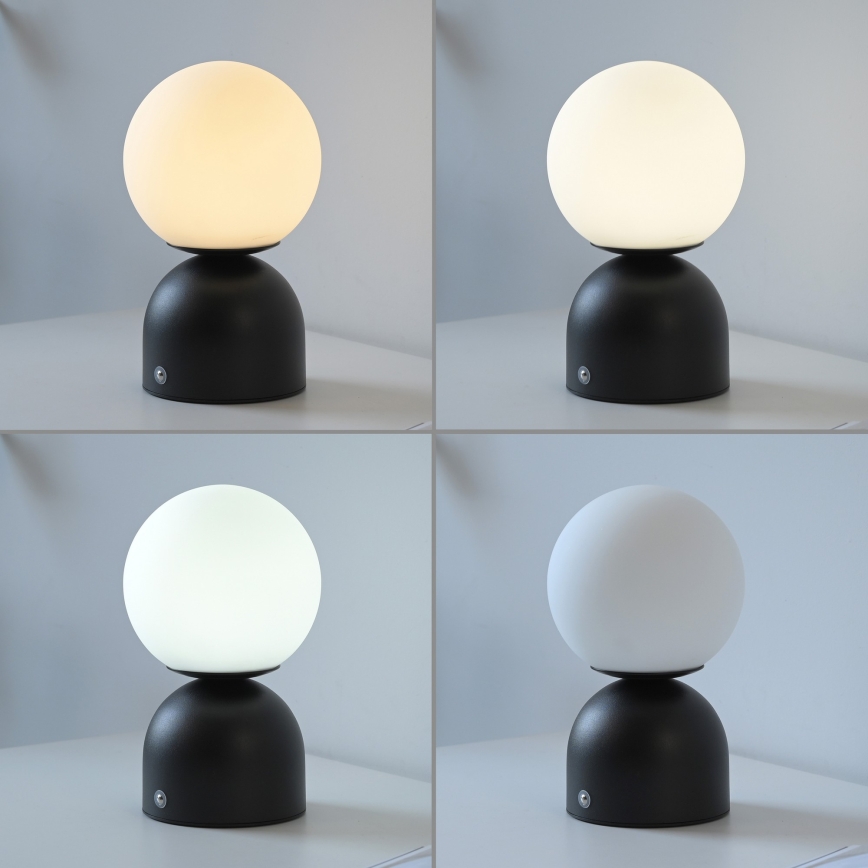 Schöner Wohnen 19218-18 - RUDI puutetundlik hämardatav laetav LED-laualamp LED/1,2W/5V 3000-6000K 1200 mAh must