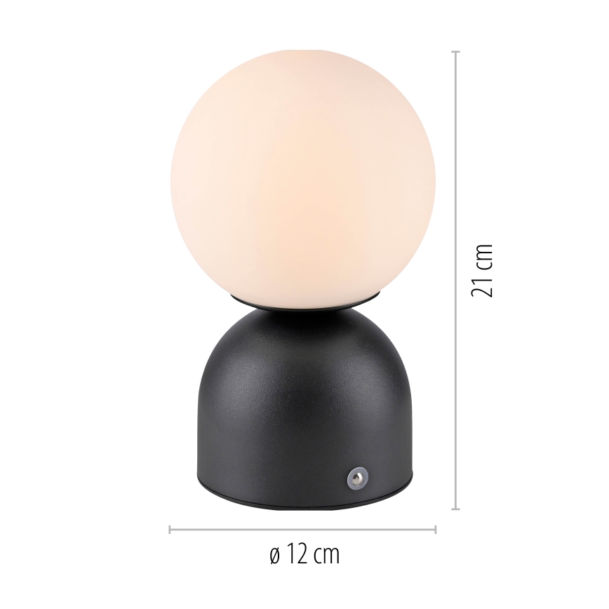 Schöner Wohnen 19218-18 - RUDI puutetundlik hämardatav laetav LED-laualamp LED/1,2W/5V 3000-6000K 1200 mAh must