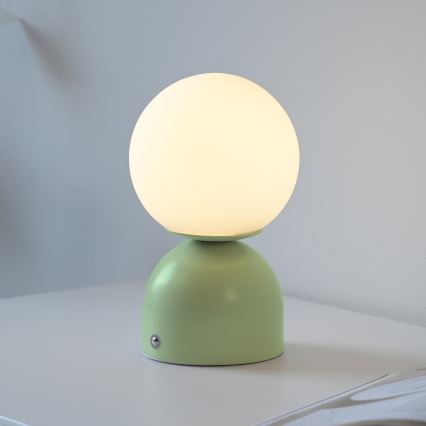 Schöner Wohnen 19218-43 - Hämaratav puutetundlik laetav laualamp RUDI LED/1,2W/5V 3000-6000K 1200 mAh roheline