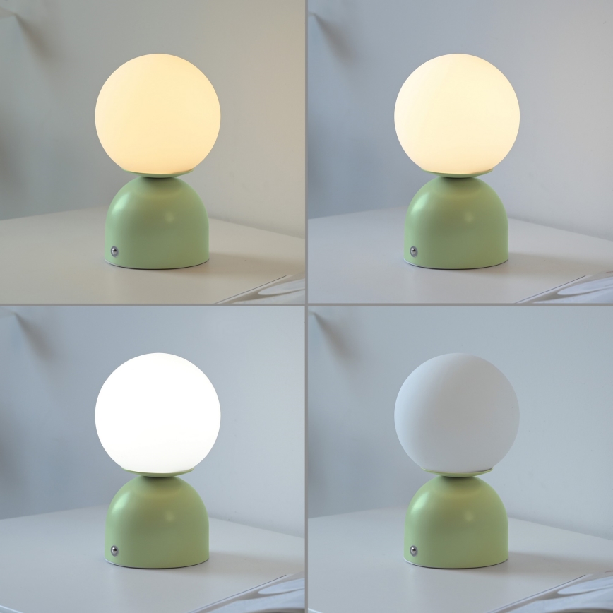 Schöner Wohnen 19218-43 - Hämaratav puutetundlik laetav laualamp RUDI LED/1,2W/5V 3000-6000K 1200 mAh roheline