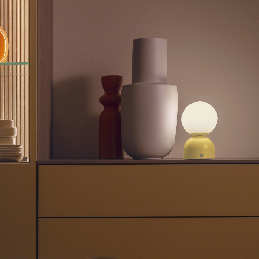 Schöner Wohnen 19218-81 - hämardatav puutetundlik laetav lauavalgusti RUDI LED/1,2W/5V 3000-6000K 1200 mAh kollane