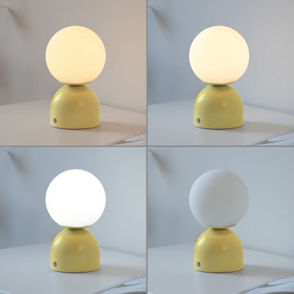 Schöner Wohnen 19218-81 - hämardatav puutetundlik laetav lauavalgusti RUDI LED/1,2W/5V 3000-6000K 1200 mAh kollane