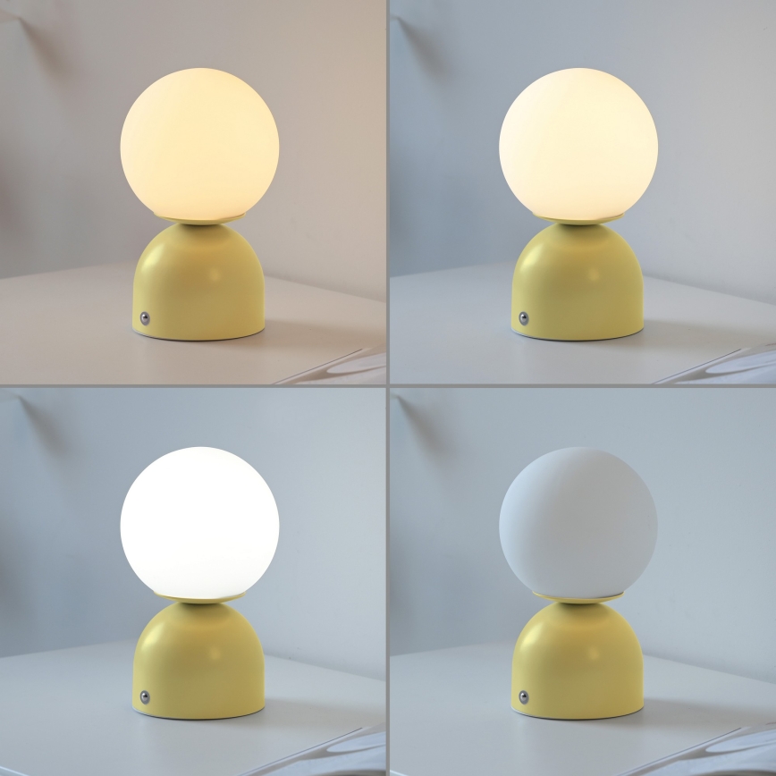 Schöner Wohnen 19218-81 - hämardatav puutetundlik laetav lauavalgusti RUDI LED/1,2W/5V 3000-6000K 1200 mAh kollane