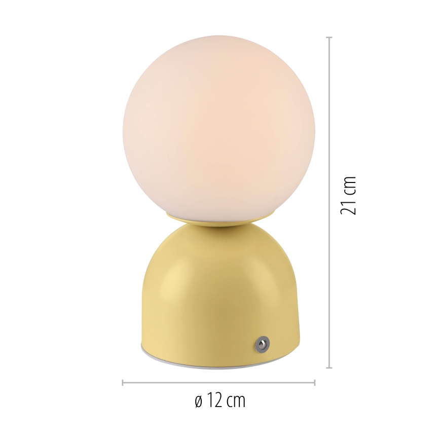 Schöner Wohnen 19218-81 - hämardatav puutetundlik laetav lauavalgusti RUDI LED/1,2W/5V 3000-6000K 1200 mAh kollane