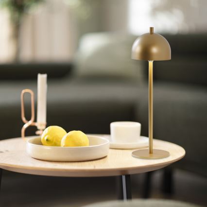 Schöner Wohnen 19244-12 - LED hämardatav puutetundlik laetav välistingimuste lauavalgusti BELLIS LED/2,5W/5V 2600 mAh IP54 kuldne