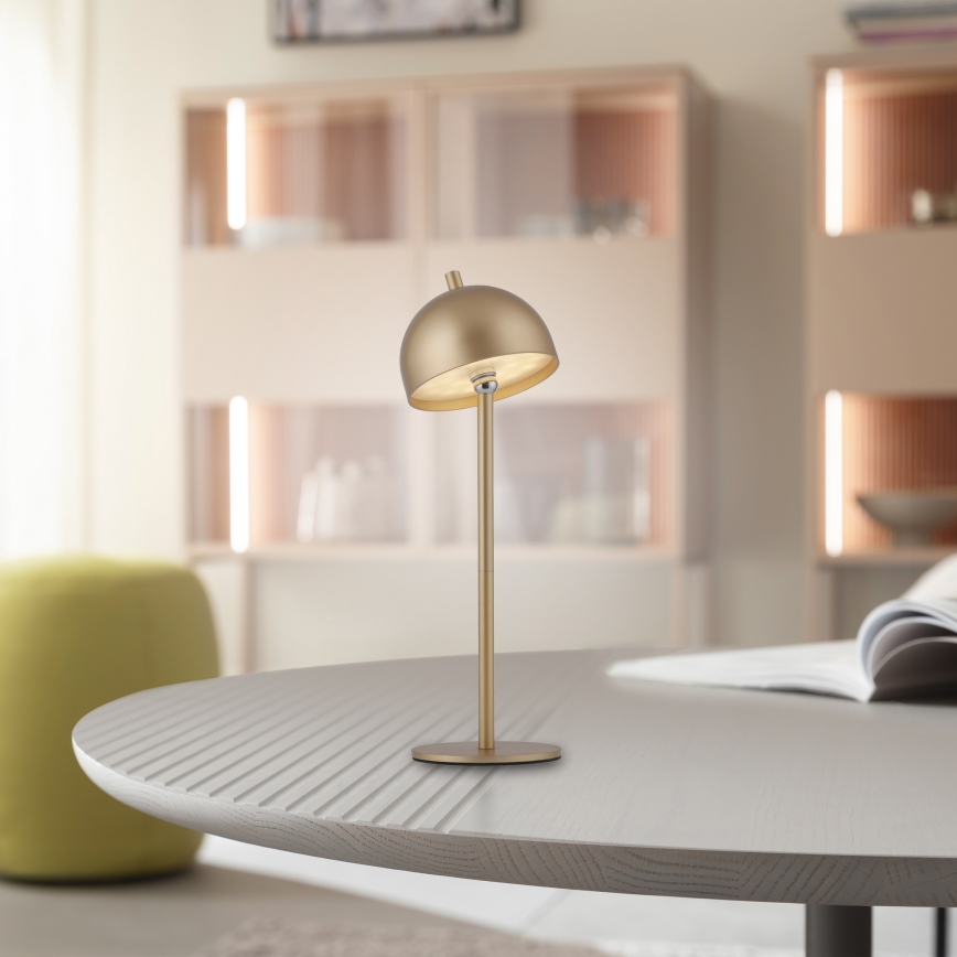 Schöner Wohnen 19244-12 - LED hämardatav puutetundlik laetav välistingimuste lauavalgusti BELLIS LED/2,5W/5V 2600 mAh IP54 kuldne