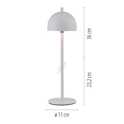 Schöner Wohnen 19244-16 - LED-hämardatav puutetundlik laetav välitingimustesse sobiv laualamp BELLIS LED/2,5W/5V 2600 mAh IP54 valge