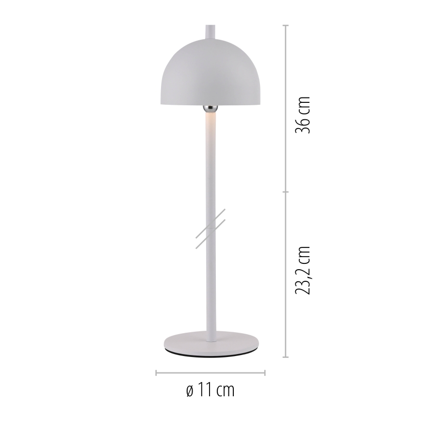Schöner Wohnen 19244-16 - LED-hämardatav puutetundlik laetav välitingimustesse sobiv laualamp BELLIS LED/2,5W/5V 2600 mAh IP54 valge