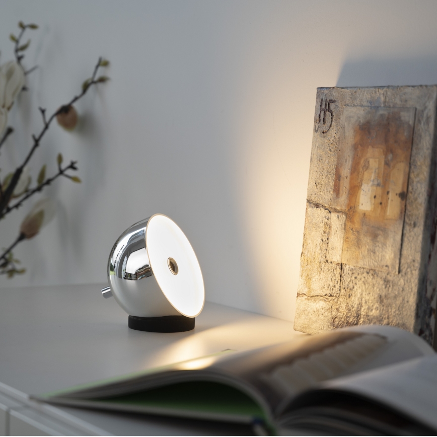 Schöner Wohnen 19244-17 - Hämardatav puutetundlik laetav välistingimustele sobiv lauavalgusti BELLIS LED/2,5W/5V 2600 mAh IP54 läikiv kroom