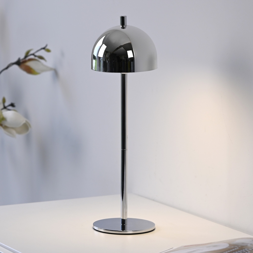 Schöner Wohnen 19244-17 - Hämardatav puutetundlik laetav välistingimustele sobiv lauavalgusti BELLIS LED/2,5W/5V 2600 mAh IP54 läikiv kroom