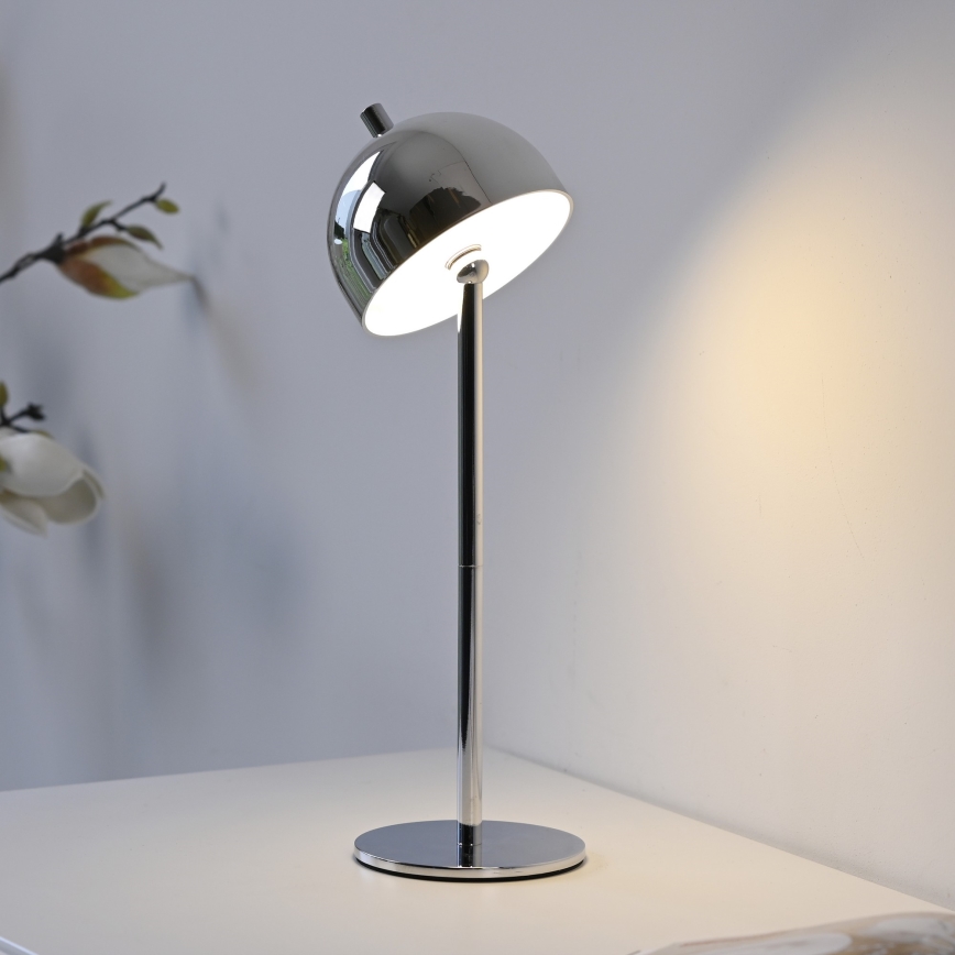 Schöner Wohnen 19244-17 - Hämardatav puutetundlik laetav välistingimustele sobiv lauavalgusti BELLIS LED/2,5W/5V 2600 mAh IP54 läikiv kroom