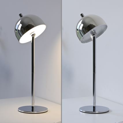 Schöner Wohnen 19244-17 - Hämardatav puutetundlik laetav välistingimustele sobiv lauavalgusti BELLIS LED/2,5W/5V 2600 mAh IP54 läikiv kroom