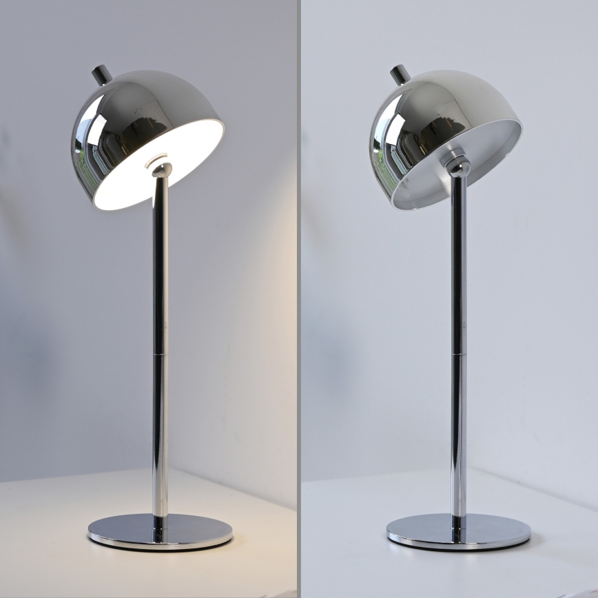 Schöner Wohnen 19244-17 - Hämardatav puutetundlik laetav välistingimustele sobiv lauavalgusti BELLIS LED/2,5W/5V 2600 mAh IP54 läikiv kroom