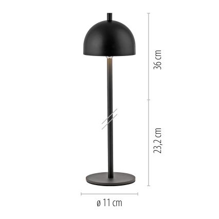 Schöner Wohnen 19244-18 - LED hämardatav puutetundlik laetav välistingimustesse mõeldud lauavalgusti BELLIS LED/2,5W/5V 2600 mAh IP54 must
