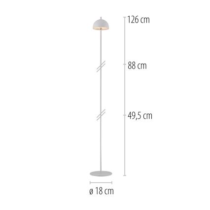Schöner Wohnen 19245-16 - LED puutetundlik hämardatav laetav välitingimustes kasutatav põrandalamp BELLIS LED/2,5W/5V 2600 mAh IP54 valge