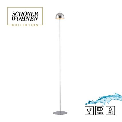 Schöner Wohnen 19245-17 - LED hämardatav puutetundlik laetav välipõrandalamp BELLIS LED/2,5W/5V 2600 mAh IP54 läikiv kroom