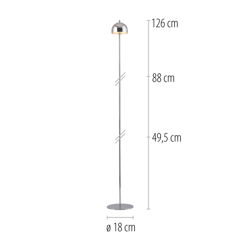 Schöner Wohnen 19245-17 - LED hämardatav puutetundlik laetav välipõrandalamp BELLIS LED/2,5W/5V 2600 mAh IP54 läikiv kroom