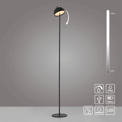 Schöner Wohnen 19245-18 - LED hämardatav puutejuhtimisega laetav välitingimustele mõeldud põrandalamp BELLIS LED/2,5W/5V 2600 mAh IP54 must