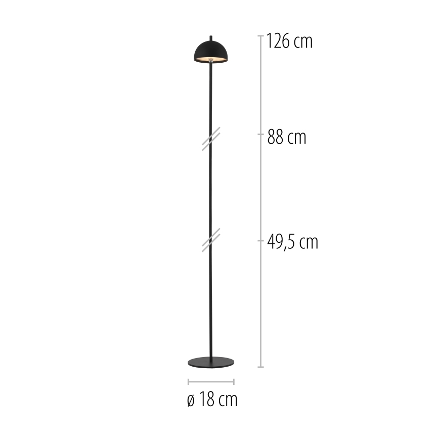 Schöner Wohnen 19245-18 - LED hämardatav puutejuhtimisega laetav välitingimustele mõeldud põrandalamp BELLIS LED/2,5W/5V 2600 mAh IP54 must