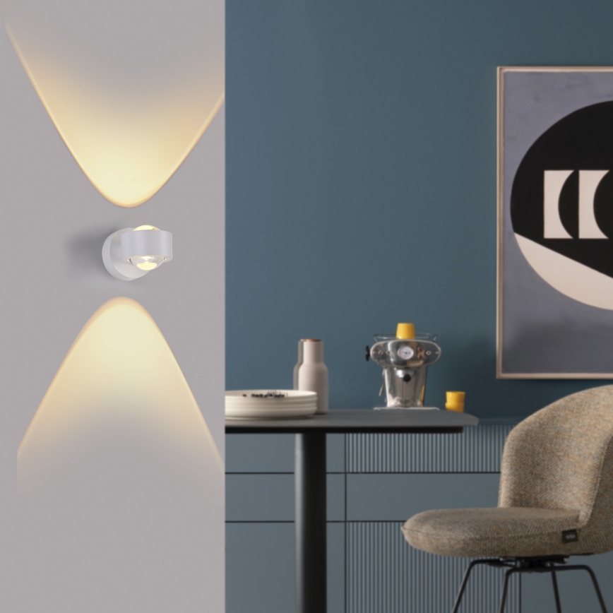 Schöner Wohnen 19331-16 - LED-seinavalgusti CHIA 2xLED/2W/230V valge