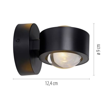 Schöner Wohnen 19331-18 - LED seinavalgusti CHIA 2xLED/2W/230V must