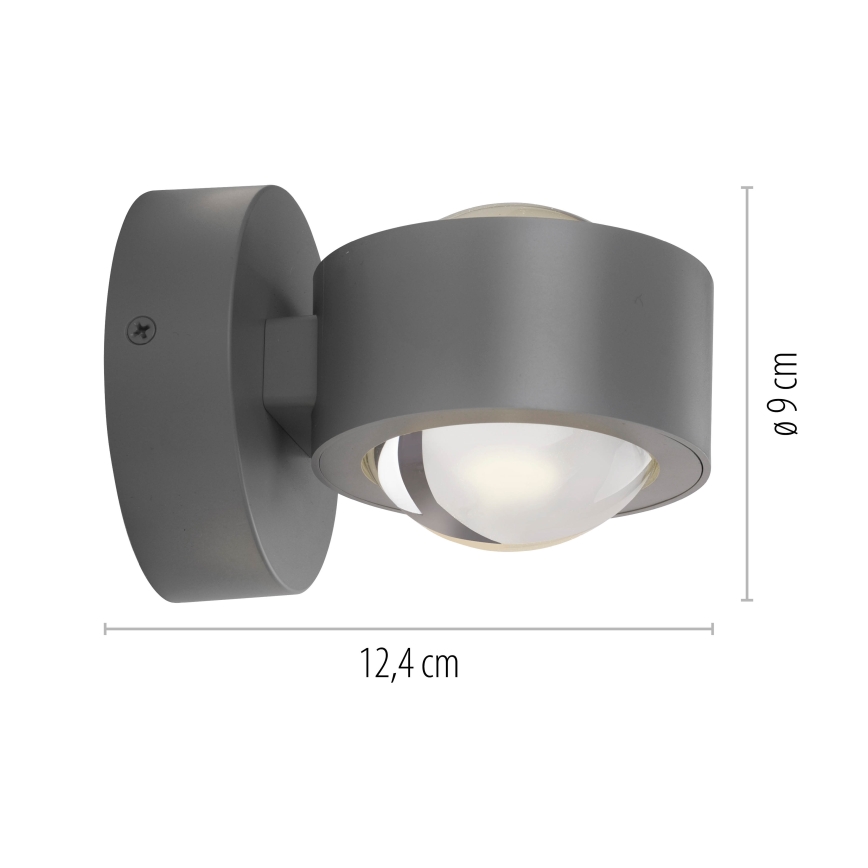 Schöner Wohnen 19331-21 - LED-seinavalgusti CHIA 2xLED/2W/230V antratsiithall